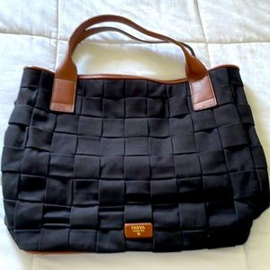 FOSSIL Tote Bag (Black & Tan)